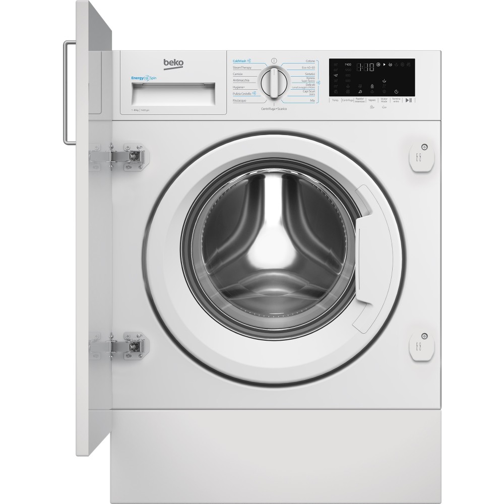 Beko WIT8A4BW Lavatrice da incasso Scomparsa totale 60 cm 8 Kg classe A 1400 giri/min. Motore Inverter AutoClean